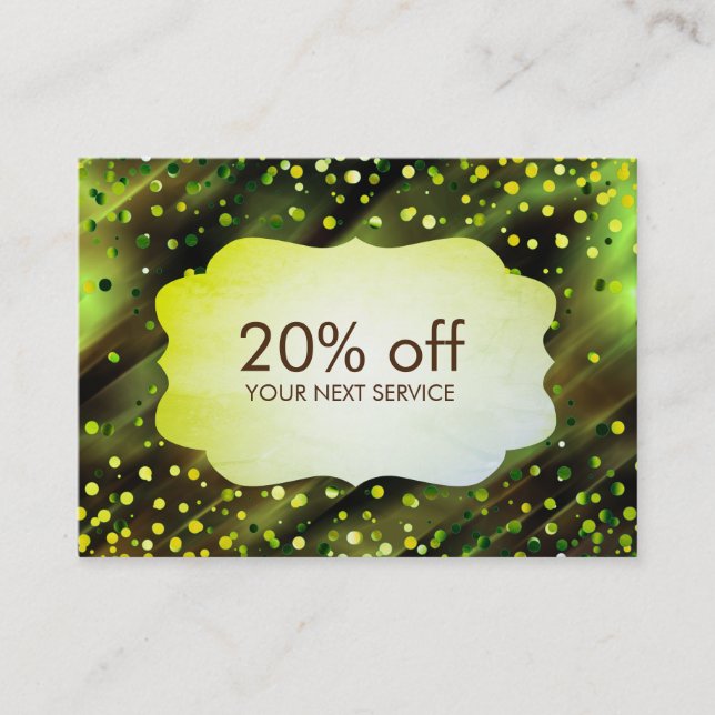 Coupon Vert Confetti Pièce de réduction Cadeau (Devant)