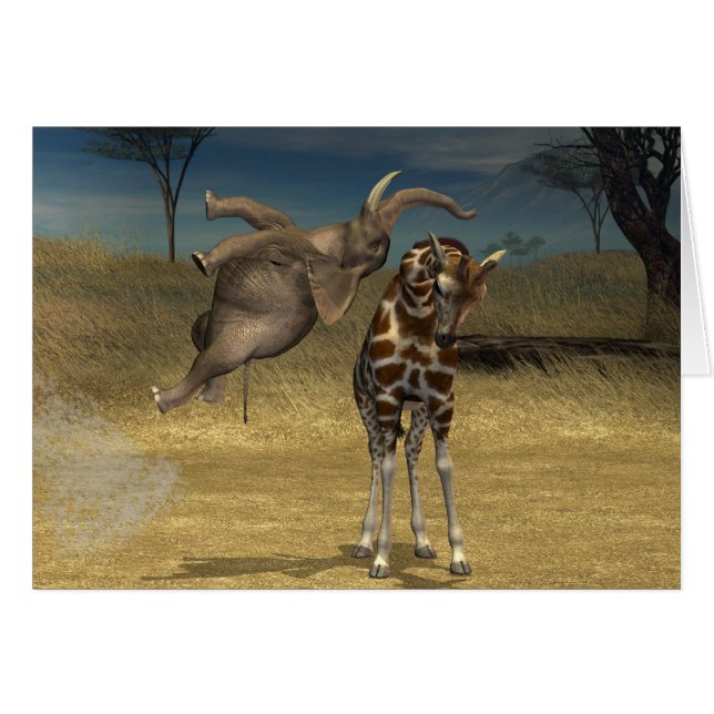Coups d'éléphant sur la girafe (Devant horizontal)