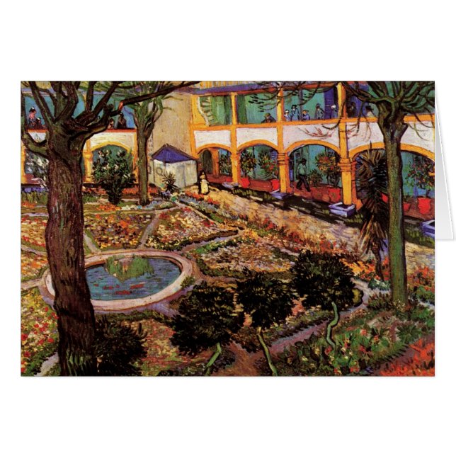 Cour de l'hôpital à Arles par Vincent van Gogh (Devant horizontal)