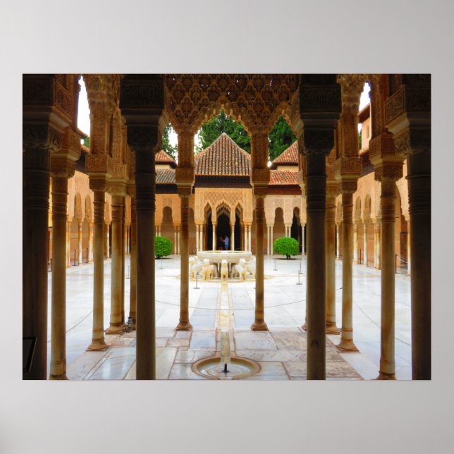 Cour des Lions, Alhambra, Espagne - Poster (Devant)
