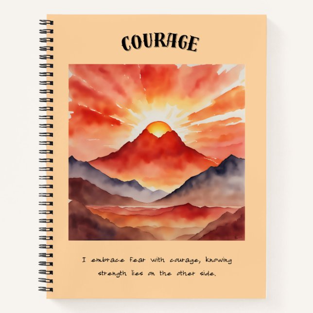 Courage Affirmation Carnet spiral (Devant)