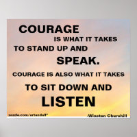 COURAGE EST CE QU'IL FAUT WINSTON CHURCHILL POSTER
