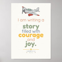 Courage et joie | Affiche d'affirmation pour enfan