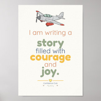 Courage et joie | Affiche d'affirmation pour enfan