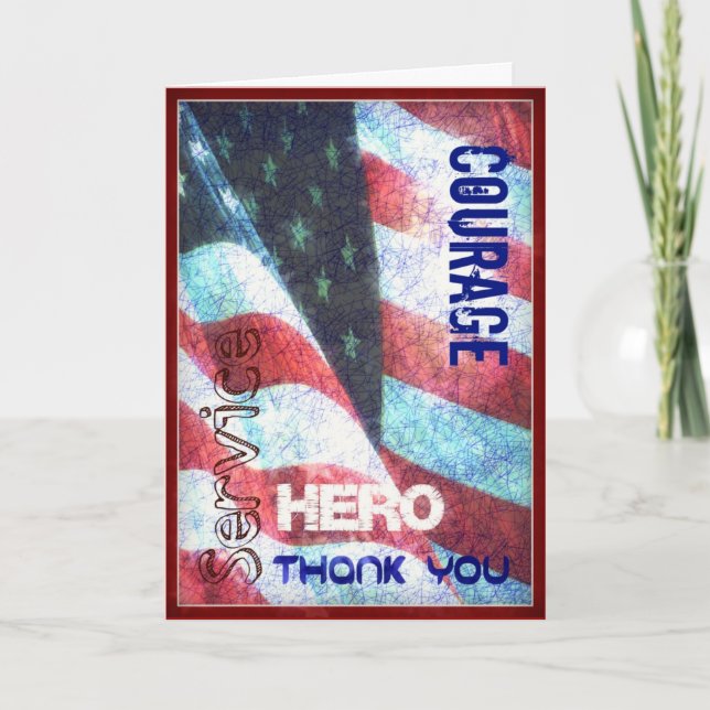 Courage - Héros - Carte de remerciement pour la Jo (Devant)