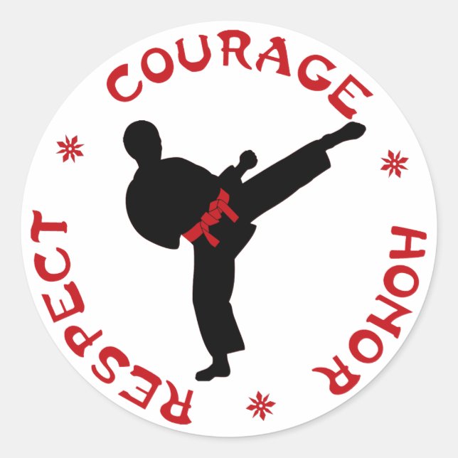 Courage Honneur Respecter les autocollants homme (Devant)