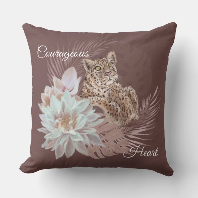 Courageux Coussin de léopard de coeur/de coeur cou (Recto)