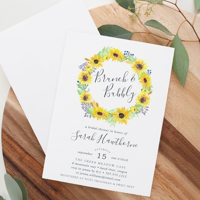 Courbe de Fleurs | Brunch & Bubbly Invitation (Créateur téléchargé)
