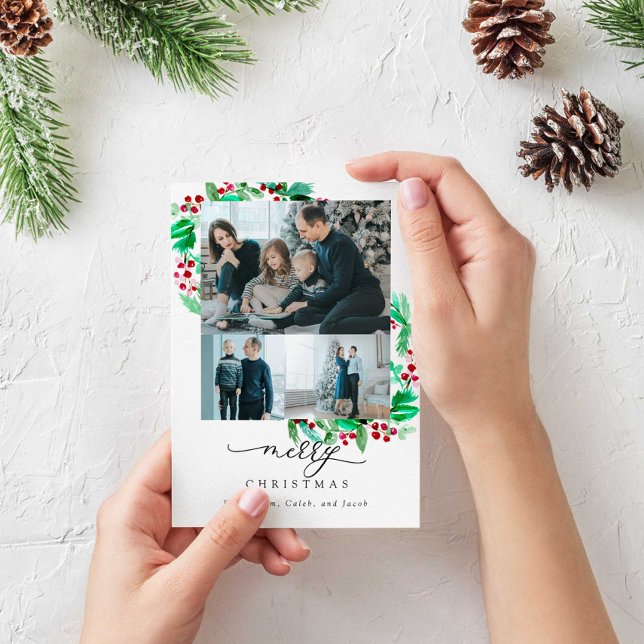 Courbe de Vacances Script 3 Photo Joyeux Noël Chic (Créateur téléchargé)