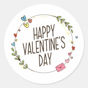Courbe Heureuse Sainte-Valentin simple   Sticker