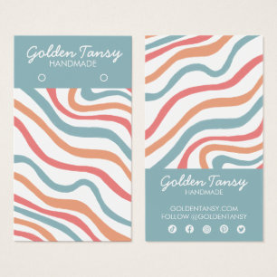 Courbes douces Blue oreille bijoux carte d'afficha