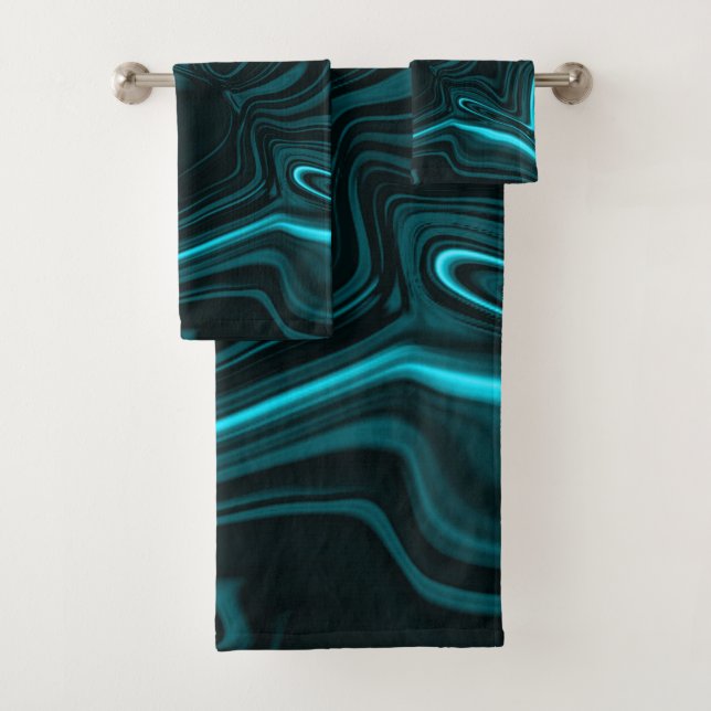 Courbes en bleu turquoise foncé, ciel profond ou c (En situation)