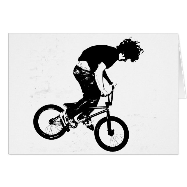 Coureur BMX en noir et blanc (Devant horizontal)