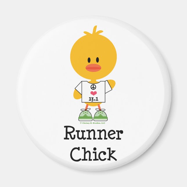 Coureur Chick Peace Love 13.1 Magnet (Devant)