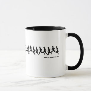 Coureurs dans le fichier unique, tasse de café