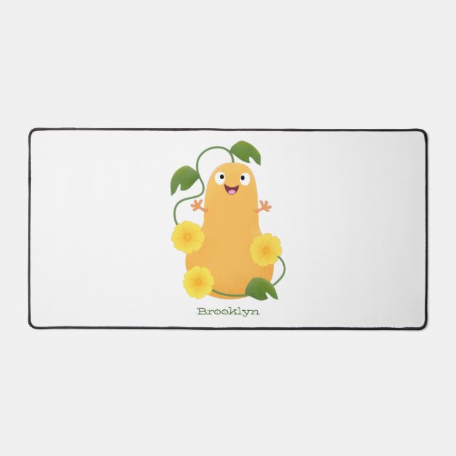 Courge butternut de dessin animé mignonne et heure (Recto)