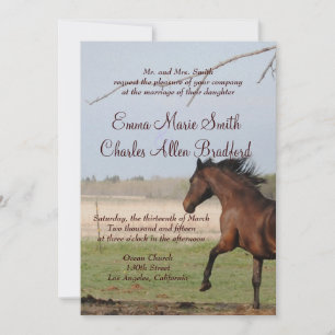 Courir Cheval Photo Mariage Invitations