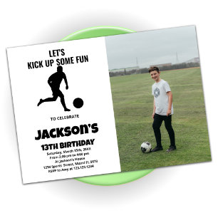 Courir de soccer Invitations d'anniversaire avec p