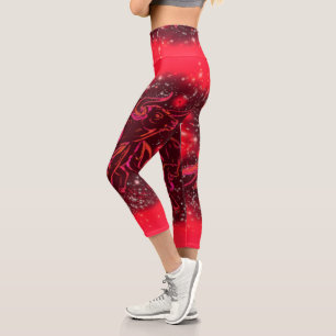 Courir Des Leggings Bull Capri Dans La Nuit Rouge