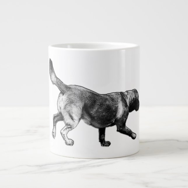 Courir Labrador Retriever Ink Art Mug (Devant)