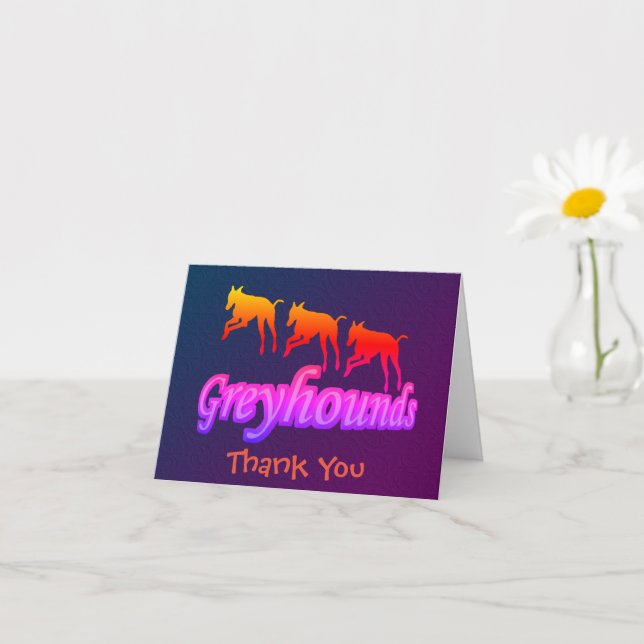 Courir Rainbow Greyhounds Carte de remerciements (Petite plante)