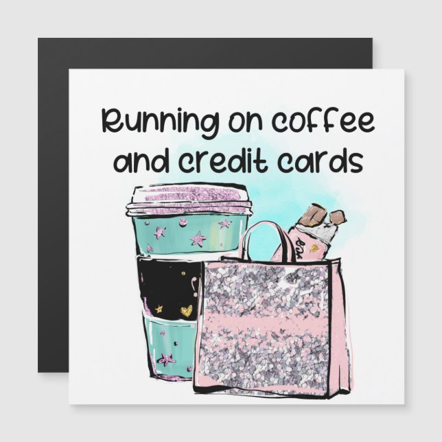 Courir sur le café et les cartes de crédit (Devant / Derrière)