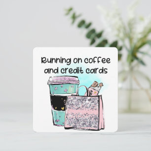 Courir sur le café et les cartes de crédit