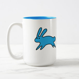 Courir Un Petit Lapin Bleu À Deux Tons De Mug De C