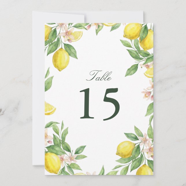 Couronne aquarelle Mariage Citron Méditerranéen (Devant)