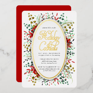 Couronne botanique de Noël   Invitation Foil