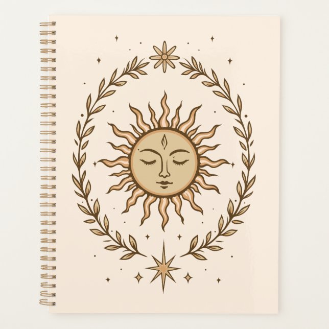 Couronne botanique de visage solaire Litha Art cél (Devant)
