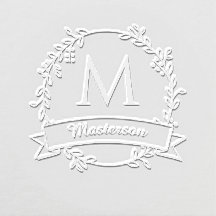 Couronne botanique initiale monogramme de nom #2R