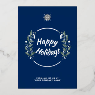 Couronne Carte de Fêtes d'Affaires Bleu Marine Arg