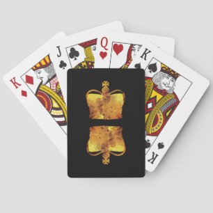 Couronne, cartes de jeu d'or de couronnes