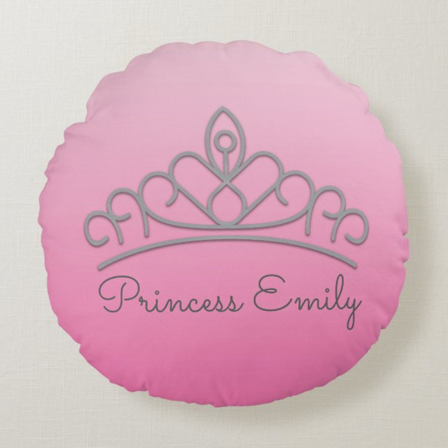 Couronne Coussin Rose Personnalisée pour Princesse (Devant)
