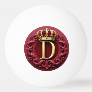 👑 Couronne D Balle de Ping Pong Velours Rouge Cad