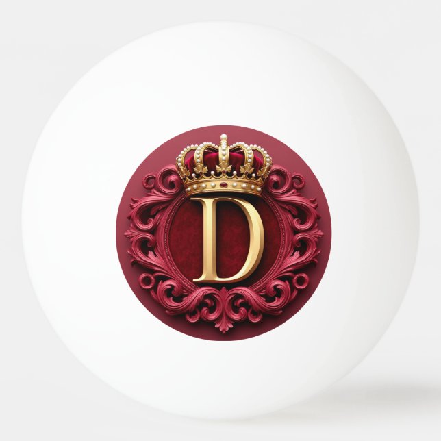 👑 Couronne D Balle de Ping Pong Velours Rouge Cad (Devant)