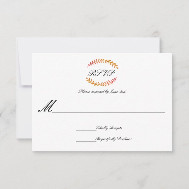 Couronne d'automne de la branche - 3x5 RSVP (Devant)