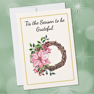 Couronne de baies de verdure de poinsettia Carte d