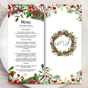 Couronne de baies rouges d'hiver   Menu de mariage