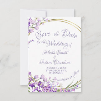Couronne de Bouquet de Lavande Carte de Mariage En