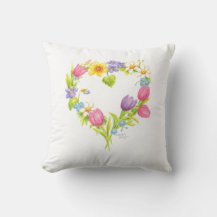 Couronne de coeur Coussin florale