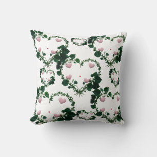 Couronne de cœur romantique botanique Coussin de j