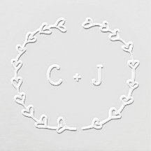 Couronne de coeur romantique Monogramme personnali