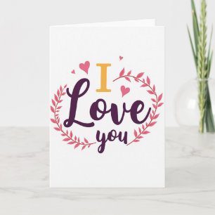Couronne de coeurs simple carte Je t'aime