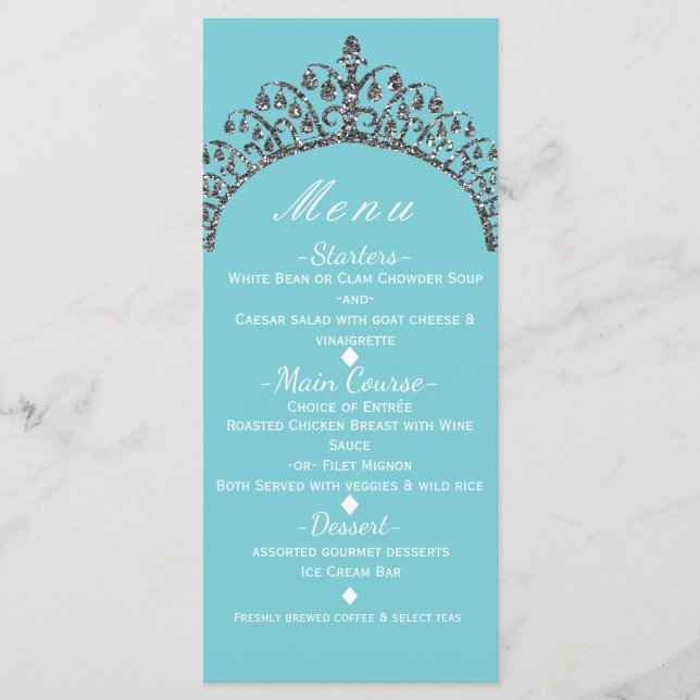 Couronne de Diadème en Paillettes Faux Argent Menu (Devant)