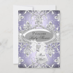 Couronne de diamants violets Invitation Baby Showe