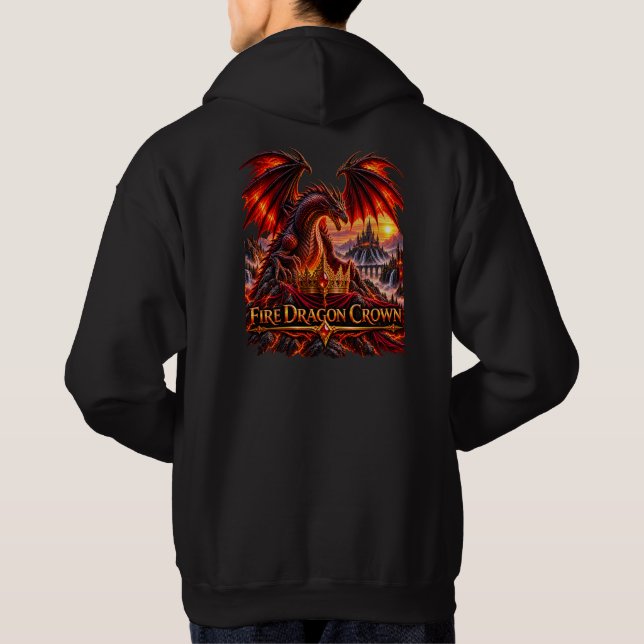 Couronne de dragon de feu Fantaisie Pullover à cap (Dos)