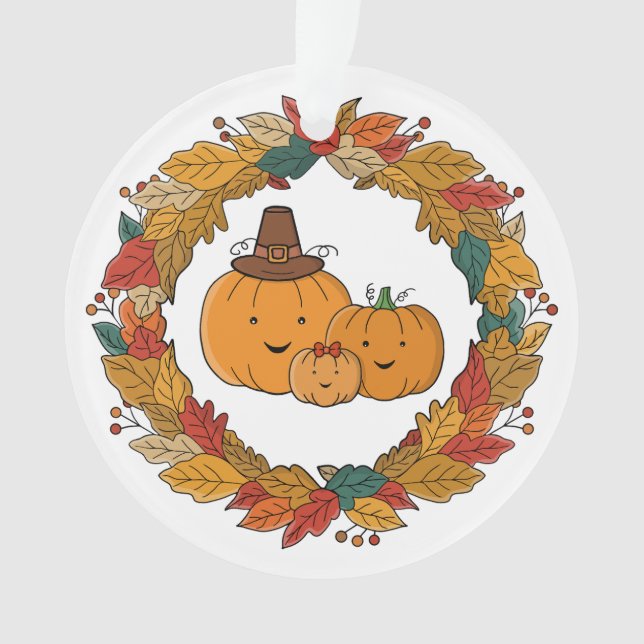 Couronne de famille de citrouille d'automne (devant)