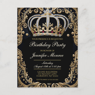 Couronne de fête d'anniversaire royale Invitation